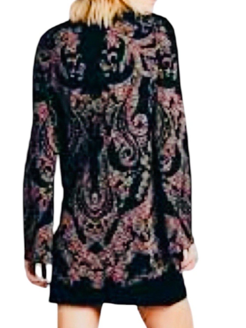 Free People Modern Love Size Large Cotton Knit Mini Sweater Dress - Picture 2 of 9